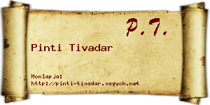 Pinti Tivadar névjegykártya